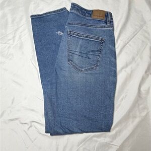 American Eagle Outfitters Women's Blue Straight Leg Jeans